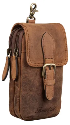Produktbild von Benthill Gürteltasche aus Echtleder - Hüfttasche aus Rindsleder - Wandertasche für Damen & Herren - Organizer / Partytasche