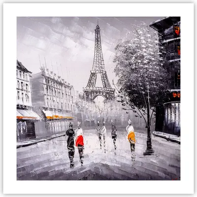 Produktbild von Poster - Poster ohne Rahmen - Architektur Paris Eiffle Frankreich - 50x50 cm - Wand Bild - Wanddeko - Wandbilder - Kunstposter - Wandposter - Bilder - Kunstdruck - Wandbild - P2XAC50x50-2961