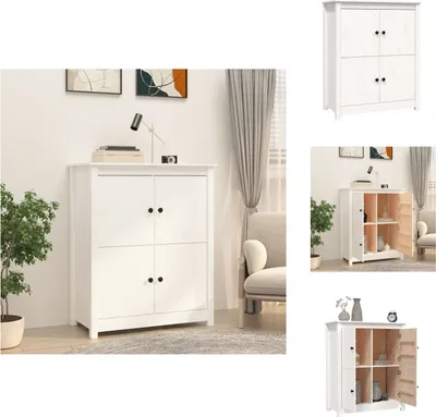 Image de vidaXL Sideboard Blanc 83x41,5x100 cm Pin massif - Sideboards
