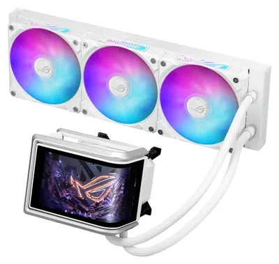 Obrázek produktu pro ASUS ROG RYUO IV 360 ARGB WHT, Kapalinový chladič typu vše v jednom, 12 cm, Bílá