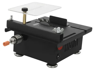 Obrázek produktu pro Mini multifunkční stolní pila – HS13003 – 7 rychlostních stupňů – 24 V DC – úhel řezu 0–90° – pro stopky 0,5–3,2 mm – černá