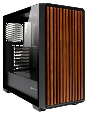Image de UNYKAch UK121804, Midi Tower, PC, Noir, Bois, ATX, EATX, Micro ATX, ABS (acrylonitrile-butadiène-styrène), SGCC, Verre trempé, Bois, Gaming