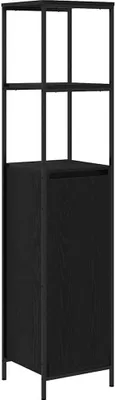 Produktbild von vidaXL Badschrank mit Regalen Schwarz Eichen-Optik 36x35x165 cm