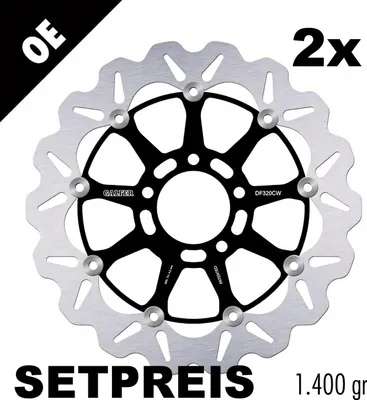 Produktbild von Bremsscheibe Set Galfer 2x DF320CW WAVE® schwimmend vorne 320x5mm für Suzuki GSX-R Hayabusa TL S R GSX 600 - 1400 ccm Bj. 1996 - 2010