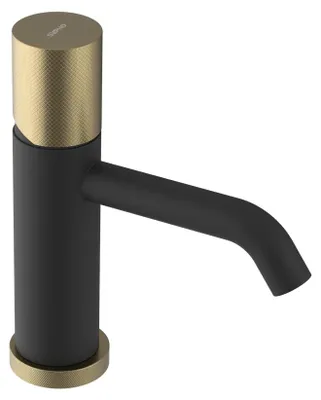 Image de Mitigeur de lavabo Sapho ULTRATAP, noir mat/or mat