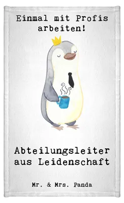 Produktbild von Mr. & Mrs. Panda Handtuch Abteilungsleiter Leidenschaft - Weiß - Geschenk, Klein, Witzig, Führungskraft, Lustig, gäste wc, Beruf, frottee gästehandtuch, Teamleiter