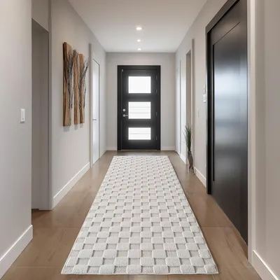 Obrázek produktu pro Homebyhome Koberec Obývací Pokoj Bouclé Smy?kový Skandinávský Styl Kostkovaný Design Odolný M?kký do Ložnice, Velikost: 80x150 cm
