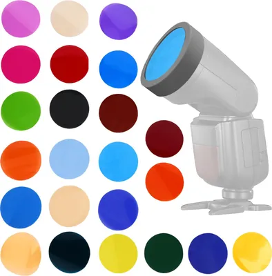 Zdjęcie produktu dla Jectse 24 kolorowe filtry żelowe do lamp błyskowych, kreatywne efekty fotograficzne dla serii V1 / serii V1PRO / serii V100 z silikonową powłoką, oświetlenie LED wideo do latarki aparatu (szary)
