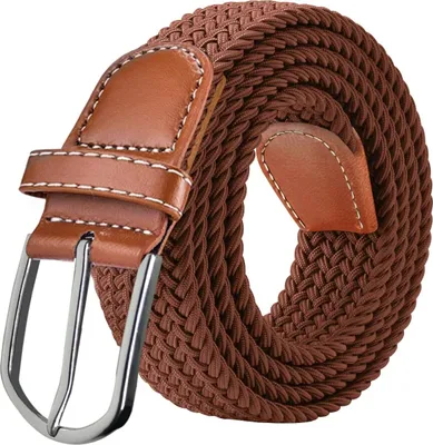 Obrázek produktu pro Pletený opasek hnědý, uni elastický opasek, pletený, elastický opasek, obvod pasu od 100 cm - 120 cm, A0129
