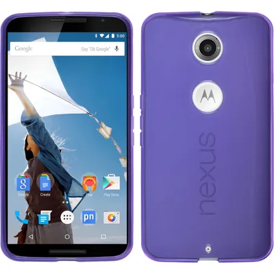 Produktbild von PhoneNatic Case kompatibel mit Google Nexus 6 - lila Silikon Hülle transparent Cover