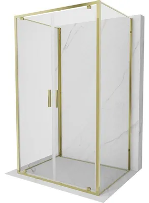 Obrázek produktu pro Mexen Exo-3S sprchový kout 3-stěnný otevíratelný 120 x 90 cm, transparentní, zlatý - 8182-120-090-50-00-3S