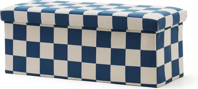 Produktbild von Kids Concept Sitzbank Sitztruhe mit Stauraum Karo blau - 30x31x80 cm Kinder