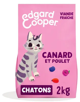 Imagen del producto de Alimento seco Edgard Cooper para gatos, apto para gatos esterilizados, gatitos (con pato y pollo, 2 kg)