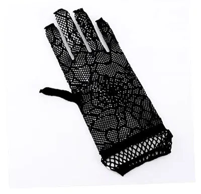 Produktbild von 2 Paar Spitzenhandschuhe im Spinnennetzdesign für Damen