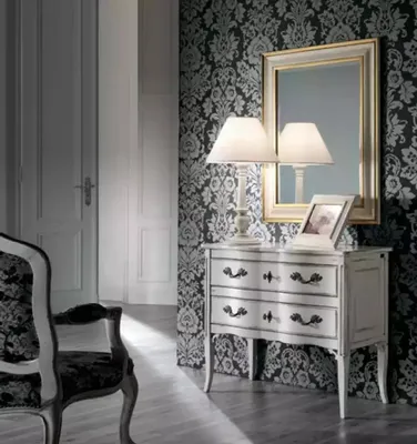 Produktbild von Holz Kommoden Möbel Schrank Garnitur Set 2tlg Kommode Spiegel Gruppe