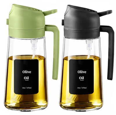 Ölsprüher 2er-Set, 470 ml, Glas, 2-in-1, lichtdicht