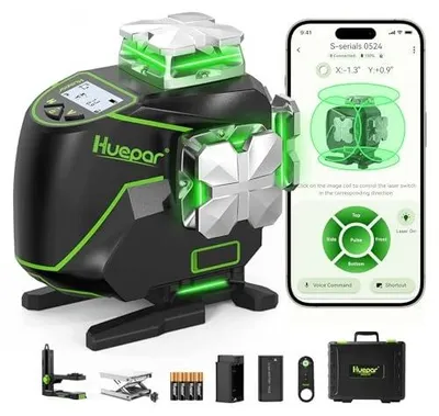 Zdjęcie produktu dla Poziom laser 16 linii samopoziomujący 4X360 zielony bluetooth LCD