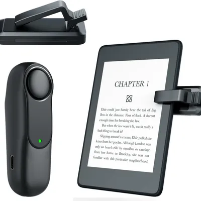 Produktbild von ZELURXX Blättertaster E-Book Bluetooth Fernbedienung, Schwarz, Edelstahl, Lange Akkulaufzeit, für E-Reader, Kabellos, Selbstaufnahme, Video, Lesegerät