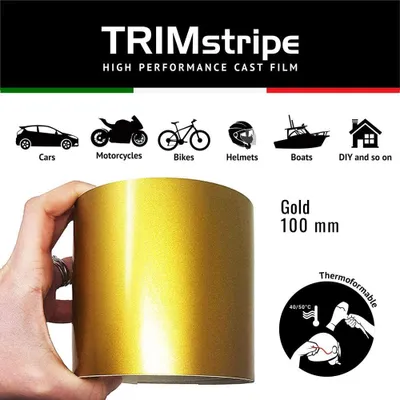 Immagine prodotto di Strisce adesive decorative per auto, oro, 10 cm x 10 m