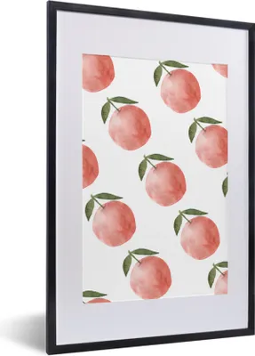 Produktbild von MuchoWow® Gerahmtes Poster Obst - Äpfel - Weiß 40x60 cm - Poster mit Schwarzem Bilderrahmen Wandposter Rahmen Foto Bilder - Poster in Rahmen
