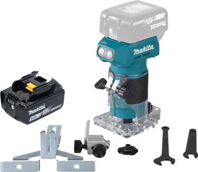 Produktbild von Makita DRT 52 T1 Akku Kantenfräse 18 V 6 mm Brushless + 1x Akku 5,0 Ah - ohne Ladegerät