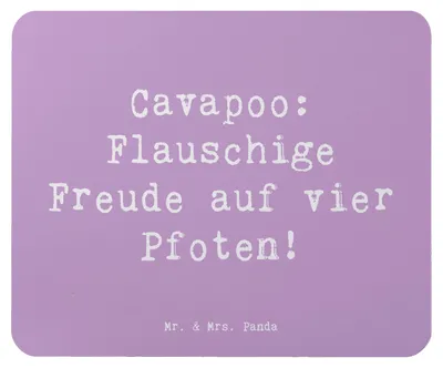 Produktbild von Mr. & Mrs. Panda Mouse Pad Spruch Cavapoo Flauschigkeit - Lavendeltraum - Geschenk, treue Begleiter, Mousepad, Hunderassen, Pflege, kinderfreundlicher Hund, pc, Mauspad