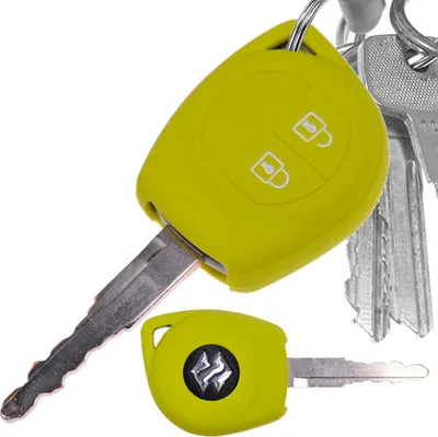 Produktbild von Auto Schlüssel Hülle Silikon Schutz Cover Apfelgrün kompatibel mit OPEL Agila B Nissan Pixo Suzuki Alto SX4 Swift Splash 2 Tasten Funk Fernbedienung