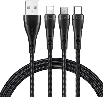 Immagine prodotto di Mcdodo 3In1 Cavo Usb Ricarica Veloce Usb-C Lightning Micro Usb Qc 3.0 1M