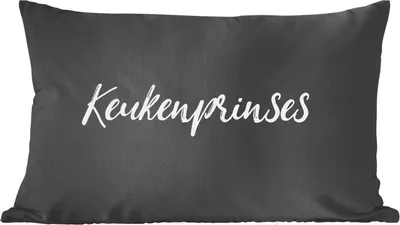 Produktbild von MuchoWow® Zierkissen Sofakissen Wohnzimmer Dekokissen 60x40 cm Sprichwörter - Kochen - Frauen - Zitate - Küchenprinzessinnen - Kopfkissen - Polster mit Foto