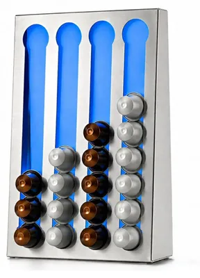 Immagine prodotto di DON HIERRO - Portacapsule per capsule di caffè - compatibile con capsule Nespresso® - acciaio inox - 32 capsule - KAPSULAS