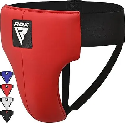 Produktbild von RDX Tiefschutz Herren Kampfsport Boxen, Genehmigt SATRA, Maya Hide Leder, Hodenschutz Manner MMA Kickboxen Unterleibschutz Handball Muay Thai, Groin Guard Protection Zubehör, Tiefenschutz Taekwondo