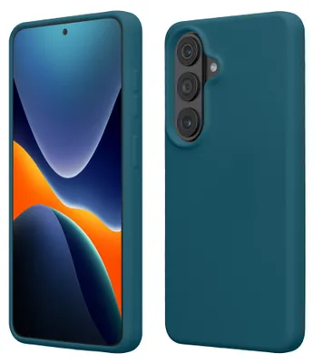 Produktbild von kwmobile Handyhülle für Samsung Galaxy S26 Hülle - Case Silikon - Kabelloses Laden - Schutzhülle Cover in Petrol matt