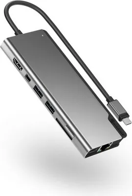 Produktbild von ALOGIC ULDPLSV2-SGR, Kabelgebunden, USB 3.2 Gen 1 (3.1 Gen 1) Type-C, 100 W, 1000 Mbit/s, Schwarz, Grau, MicroSD (TransFlash), SD