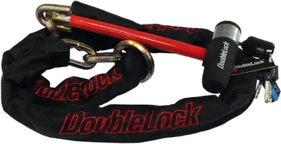 Productafbeelding van Kettingslot 200 cm - 18 mm - Rood zwart - 5 sleutels