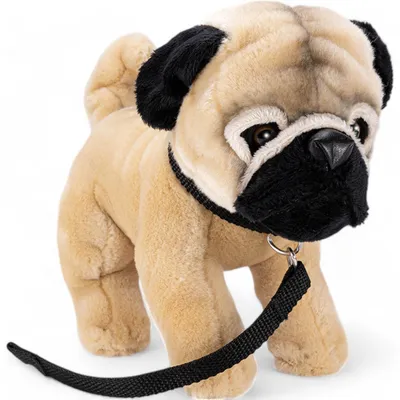 Produktbild von Carl Dick Mops mit Leine stehend ca. 23cm 3503 Kuscheltier, Plüschtier, Stofftier
