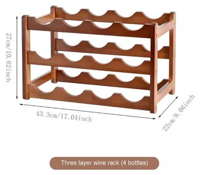 Immagine prodotto di Portabottiglie in legno - Portaflaconi a 3 livelli - Per 12 bottiglie - Autoportante - Ideale per cucina, bar, sala da pranzo - Ecologico