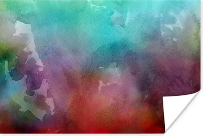 Produktbild von MuchoWow® Poster Aquarell - Grün - Rot 120x80 cm - Bilder