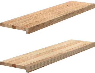 Image de vidaXL Marches d'escalier 2 pcs. Non traitées 100x25x2 cm Chêne massif