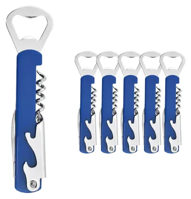 6er-Set Kellnermesser, Edelstahl, Korkenzieher, Flaschenöffner