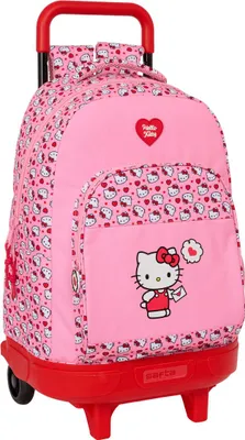 Zdjęcie produktu dla Plecak szkolny na kółkach Hello Kitty różowy 33 x 45 x 22 cm