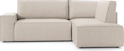 Produktbild von FURNLUX Ecksofa Fiord Beige Und Schwarz 238cm / Hauptfarbe: Beige / Abmessungen: 238 x 85 x 193 cm