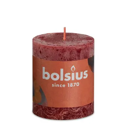 Obrázok produktu pre Bolsius Rustiko Shine, Valec, Červená, 32 h, 1 kusov