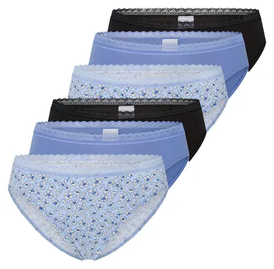 Produktbild von Schiesser Damen Rioslip Modern 6-Pack hellblau,blau,schwarz - Größe 42