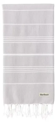 Produktbild von Türkisches Hamam Peshtemal Handtuch - 100x180cm - Silber Grau