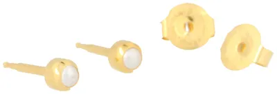 Produktbild von 1 Paar Erstohrstecker 3mm vergoldet Sterile Ohrringe Ohrstecker Zarge mit Perle