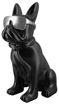 Image de Gilde Figur, Bulldogge, "Cool Dog", Kunstharz, schwarz, VE 1, L. 24.5 cm, B. 18 cm, H. 35 cm 37189 4063387371893