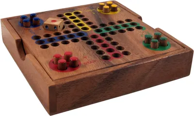 Produktbild von Brettspiel, Gesellschaftsspiel aus Holz - Ludo, Braun, 3*14*14 cm, Brettspiele & Geschicklichkeitsspiele