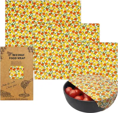 Image de 3 pièces Feuilles de cire d'abeille Pour aliments, Kit écologique réutilisable de feuilles de cire d'abeille pour aliments, papier de cire d'abeille (Design 1)