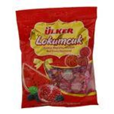 Ülker Lokumcuk – 225 g – Fruchtige Süßigkeit mit rotem Fruchtgeschmack