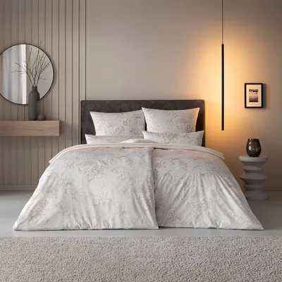Produktbild von Estella Schweizer Premium Satin Bettwäsche 155x220 Anna perlmutt Blüten Rosen 2176-210